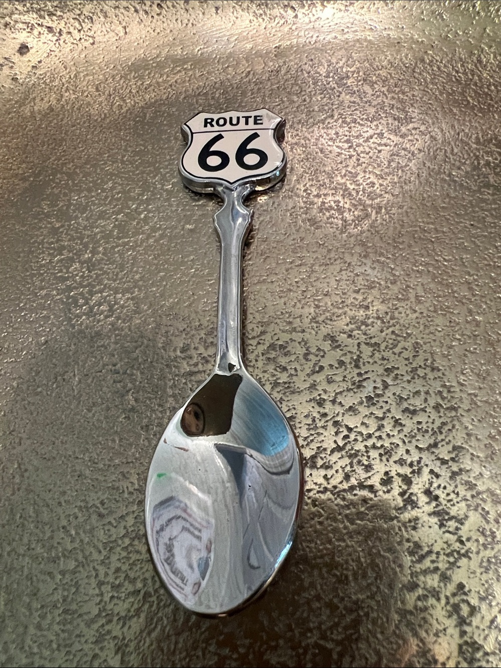 #1963**Route 66 Silver Collectible Spoon - Chrome Finish